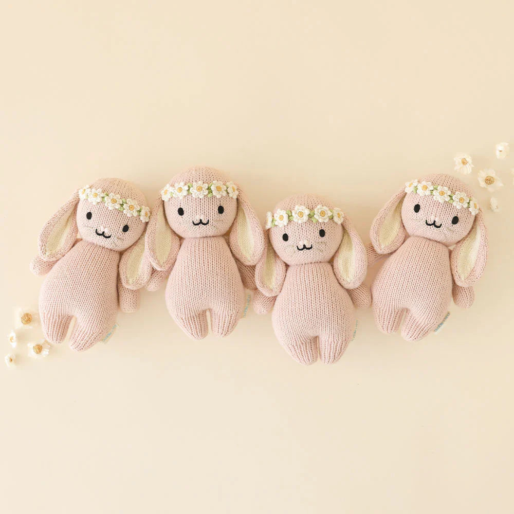 Baby bunny (Rose with Ivory Floral) - Cuddle+Kind Baby Animal Collection