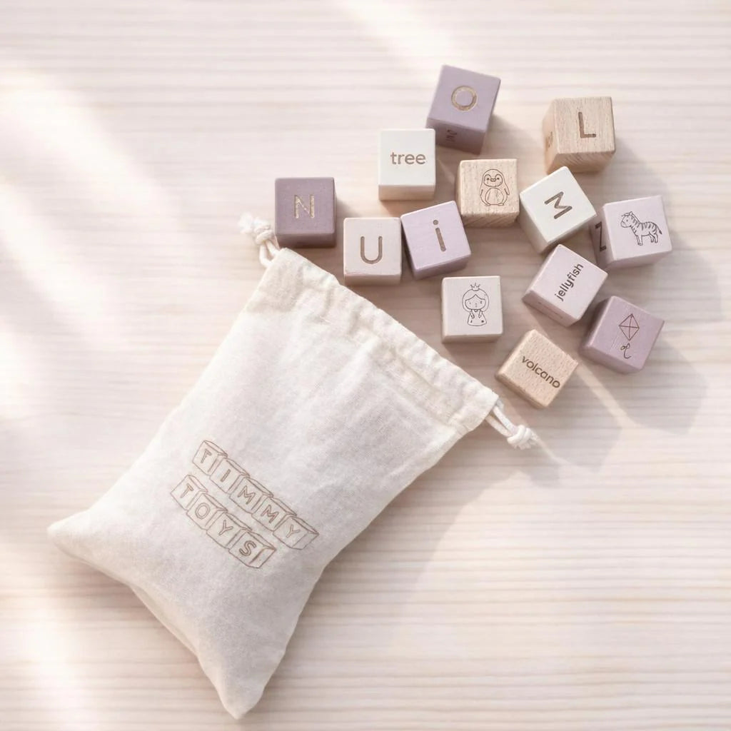 Beech Wood Afrikaans Alphabet Building Blocks (A–Z)