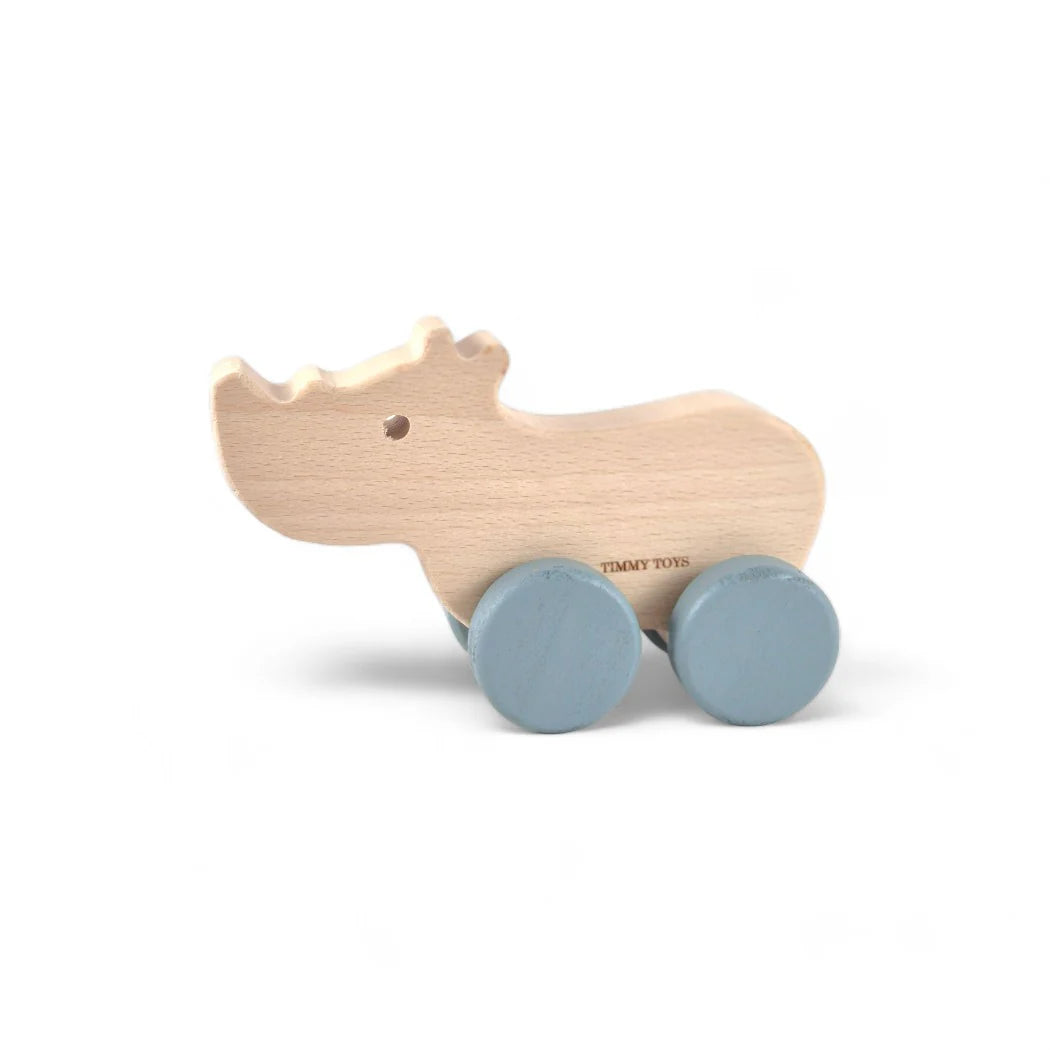 Rhino Wheely Wooden Toy