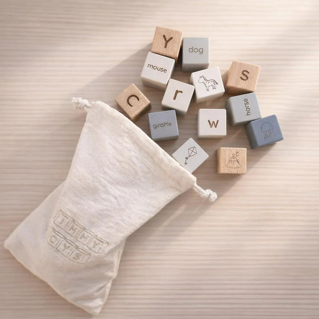 Beech Wood Afrikaans Alphabet Building Blocks (A–Z)