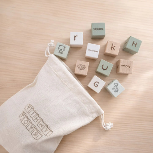 Beech Wood Afrikaans Alphabet Building Blocks (A–Z)