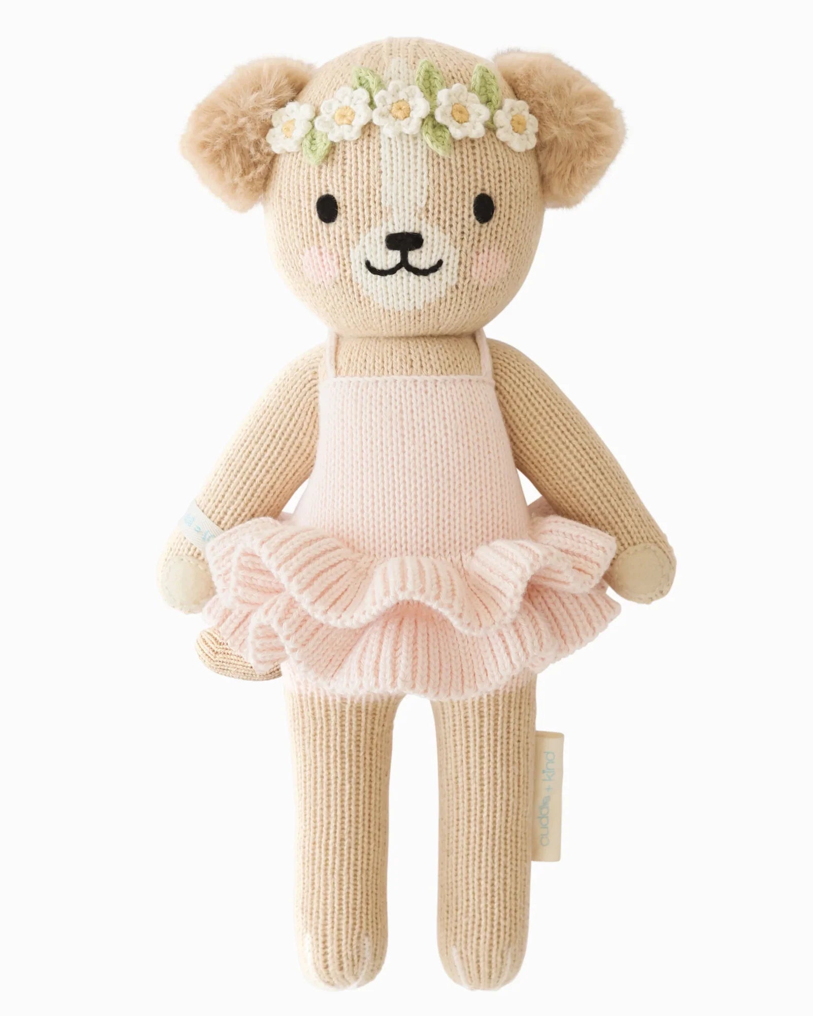 Evelyn the Golden Puppy (Ballet Pink) - Cuddle+ Kind Signature Hand Knit Dolls
