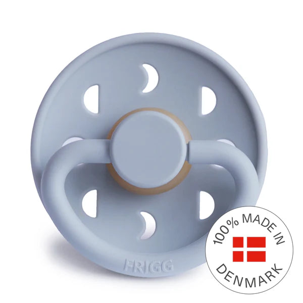 FRIGG Moon Night - Round Latex Pacifier - Powder Blue